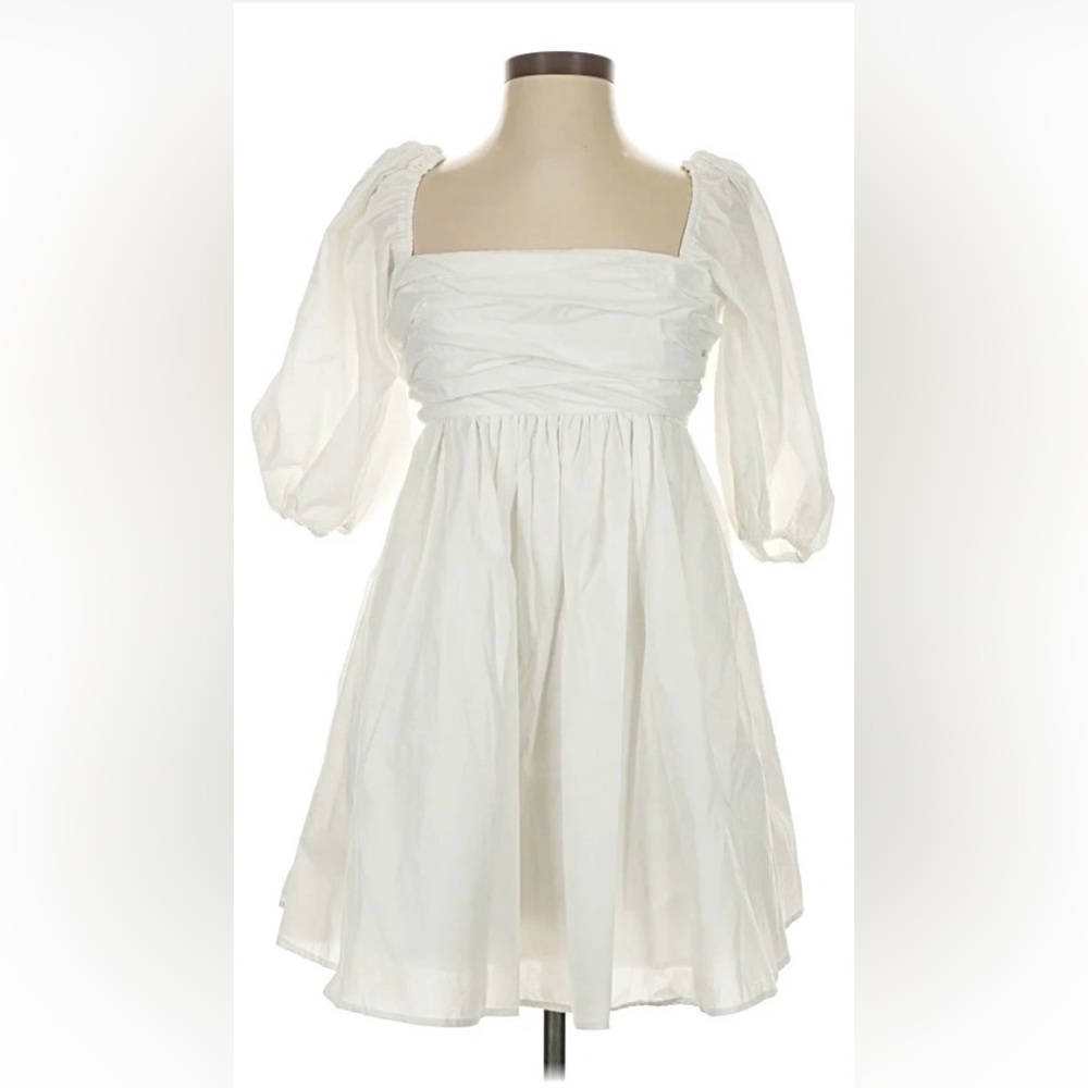 Abercrombie & Fitch White babydoll dress- Medium Tall